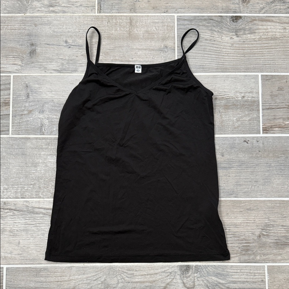 Uniqlo Elegant Black Camisole with Thin Straps